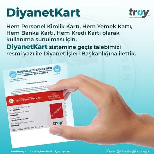 DİYANET PERSONELİNE DİYANET KART